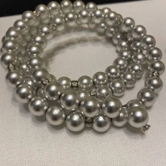 Vintage Silver Ball And Rhinestone Wrap Set - Picture 11 of 12